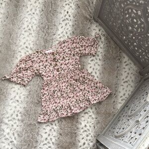 Little Lass floral button-up dress girls 4T pastel garden party girlhoodcore